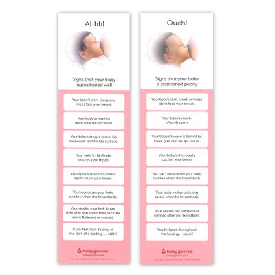 signs that your baby is positioned well bookmark, breastfeeding tips, breast feeding, Amy Spangler, Childbirth Graphics, 23349