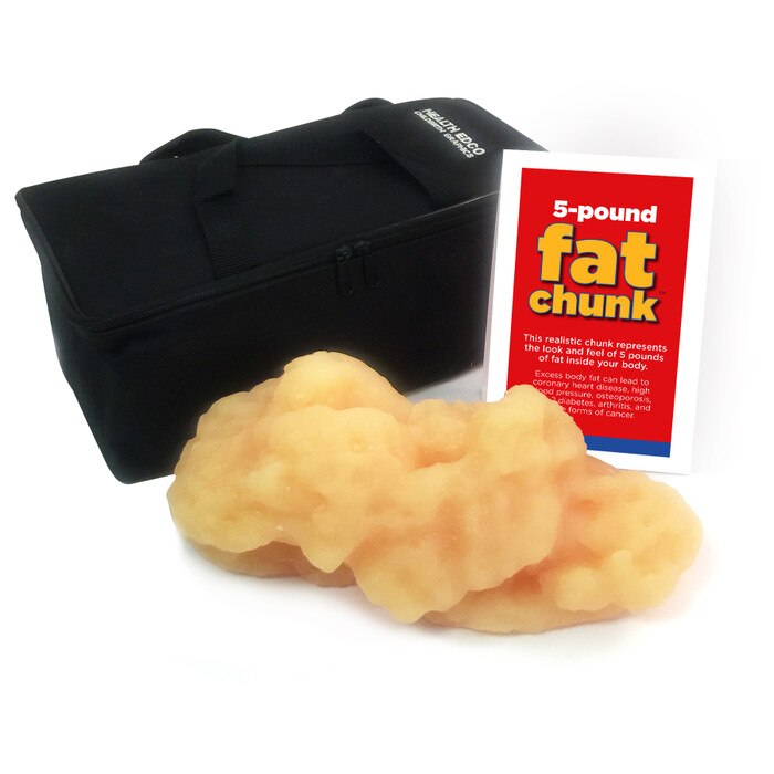 5 lb Fat Chunk Model, health education simulated body fat model with information card and carrying case, Health Edco, 26014