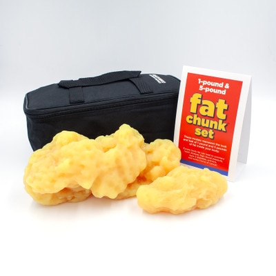 Fat Chunk Set of 1 pound and 5 pound models of simulated body fat, Health Edco nutrition education materials, 26017