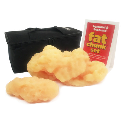 Fat Chunk Set of 1 pound and 5 pound models of simulated body fat, Health Edco nutrition education materials, 26017