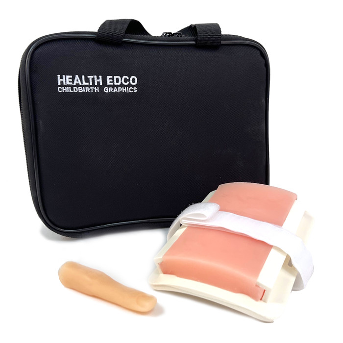 Diabetic Injection Model Kit, beige health education skin and finger model with case for teaching, Health Edco, 26102