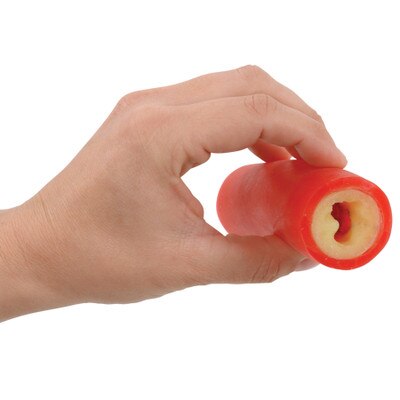 clogged artery model, enlarged view, simulated plaque build-up, synthetic tissue, squeezable, Health Edco, 26526