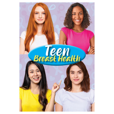 Teen Breast Health Pamphlet, breast health teaching materials for teen girls, four-panel color pamphlet, Health Edco, 38066
