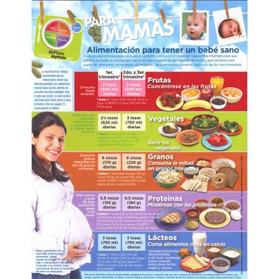 MyPlate for Expectant Moms Tear Pad Spanish language, nutrition guidelines healthy mom, Childbirth Graphics, 39987