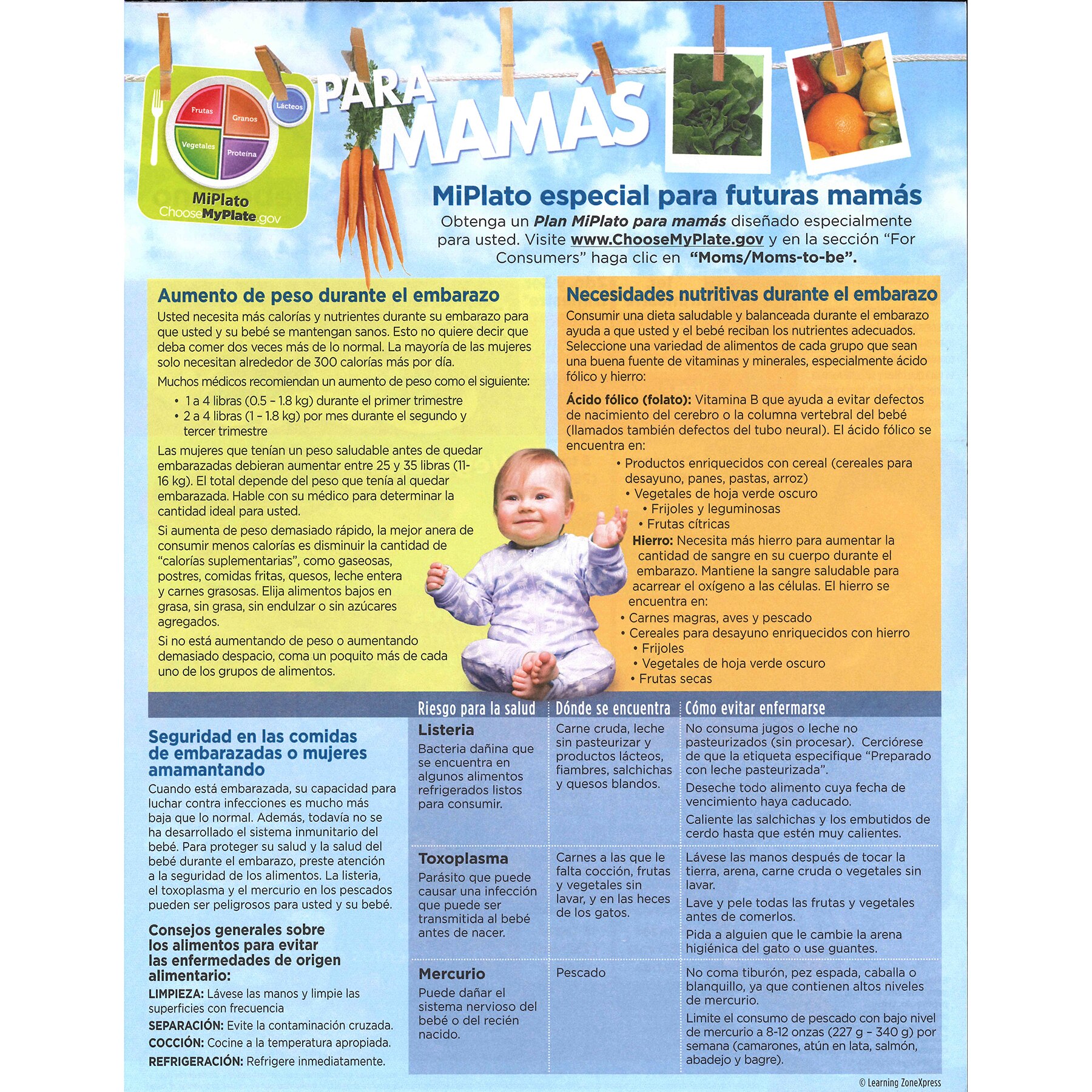 Myplate Spanish MyPlate Expecting Moms Tear Pad, Spanish | Childbirth