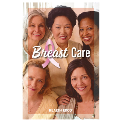 Breast Care women's breast health education booklet from Health Edco featuring ethnically diverse women on the cover, 40001