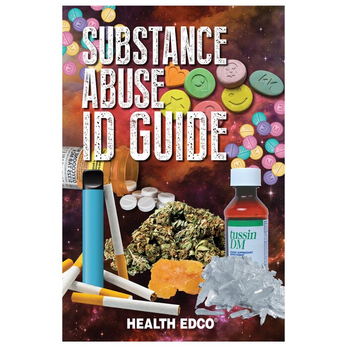 Substance Abuse ID Guide Booklet, cover of health education booklet to teach about substance abuse, Health Edco, 40022