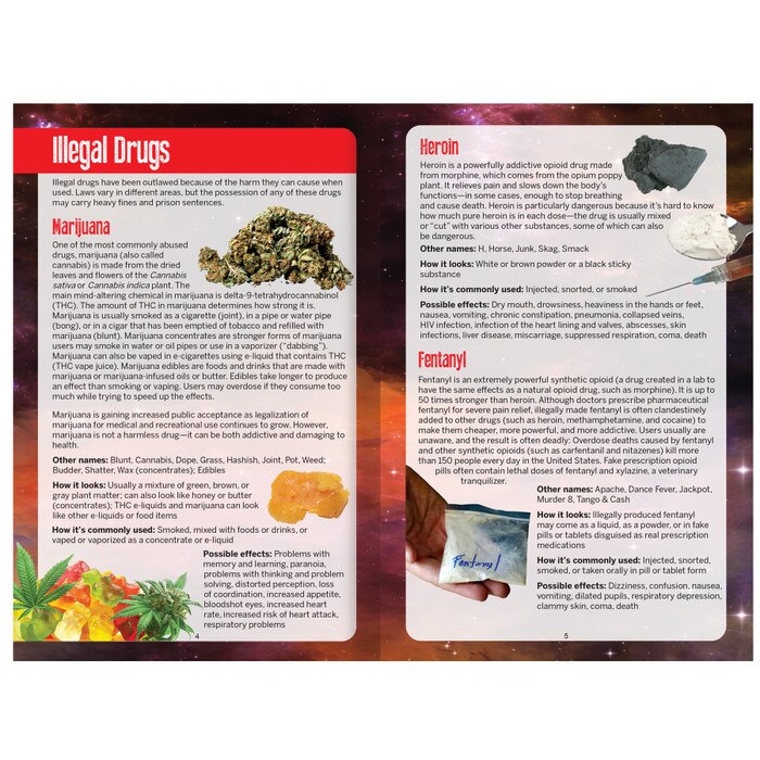 Substance Abuse ID Guide Booklet, Health Edco health and drug education booklet, pages on opioids and depressant drugs, 40022