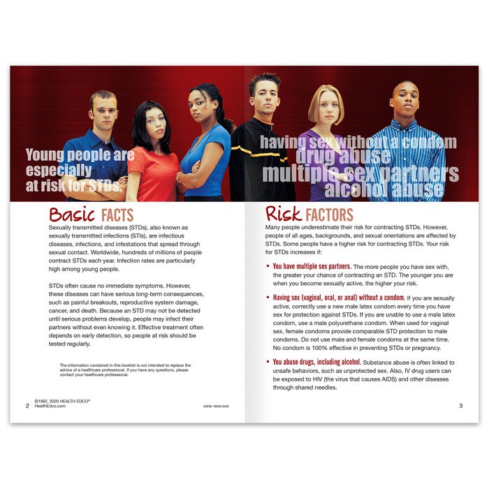 Sexually Transmitted Diseases Booklet for health education by Health Edco covering different STDs and preventing them, 40039