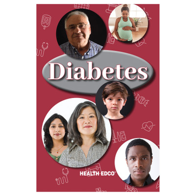 Diabetes booklet for diabetes and health education from Health Edco, cover of diabetes teaching booklet for patients, 40065