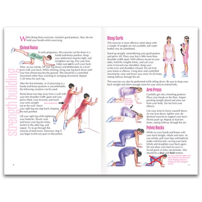 Exercises for a Healthy Pregnancy Booklet, pregnancy education 16-page illustrated booklet, Childbirth Graphics, 40401