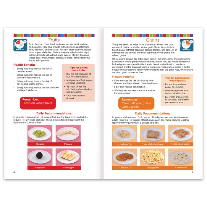 Healthy Eating With MyPlate Booklet for nutrition education by Health Edco, nutrition teaching resource and handout, 40441