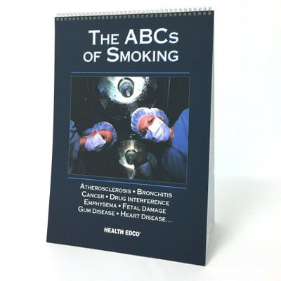 The ABCs of Smoking 6-panel spiral-bound flip chart English version cover, Health Edco, 43107