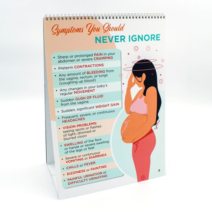 Prenatal Care Flip Chart, pregnancy education resource, warning signs presentation panel, Childbirth Graphics, 43125