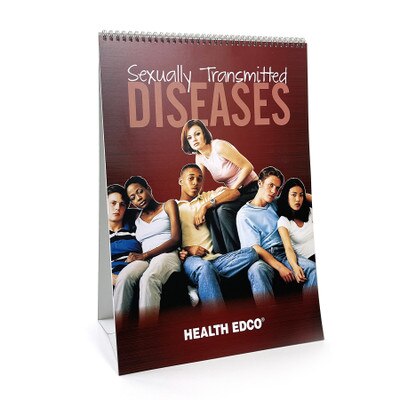 Sexually Transmitted Diseases Flip Chart, six-panel health education flip chart covering STDs and STIs, Health Edco, 43162