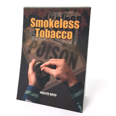 Smokeless Tobacco 6-panel spiral bound flip chart cover, hands snuff tobacco products ghosted POISON, Health Edco, 43163