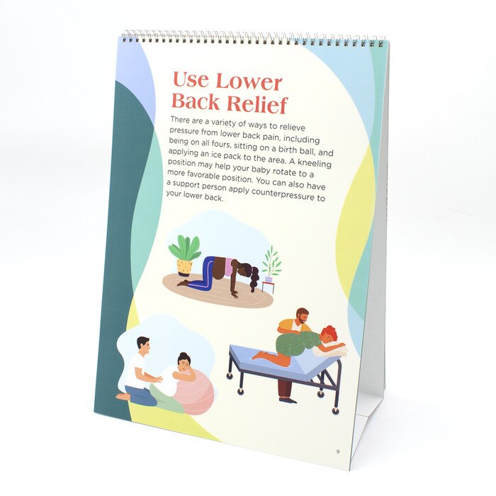 Comfort Positions for Labor & Birth Flip Chart, childbirth education materials and teaching tools, Childbirth Graphics, 43324