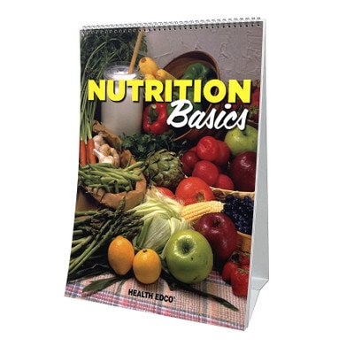 Nutrition Basics Flip Chart, health education and nutrition teaching chart, six color panels with script, Health Edco, 43326