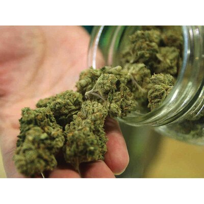 Marijuana Does Legal Mean Safe DVD, pouring marijuana buds from jar, Health Edco, 48794