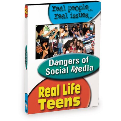 Real Life teens Dangers of Social Media DVD, collage of teens using social media, Health Edco, 48828