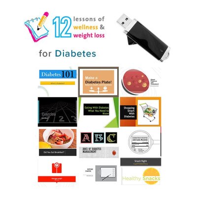 12 Lessons of Diabetes Program, USB flash drive of diabetes education materials, models, teaching tools,Health Edco, 50331