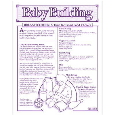 Baby Building 1-color Breastfeeding tear pad English side, good food choices nutritional needs, Childbirth Graphics, 52523