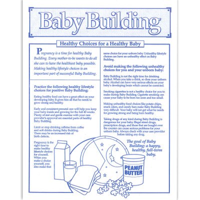 Baby Building Healthy Choices for a Healthy Baby 1-color tear pad, healthy vs unhealthy choices, Childbirth Graphics, 52525