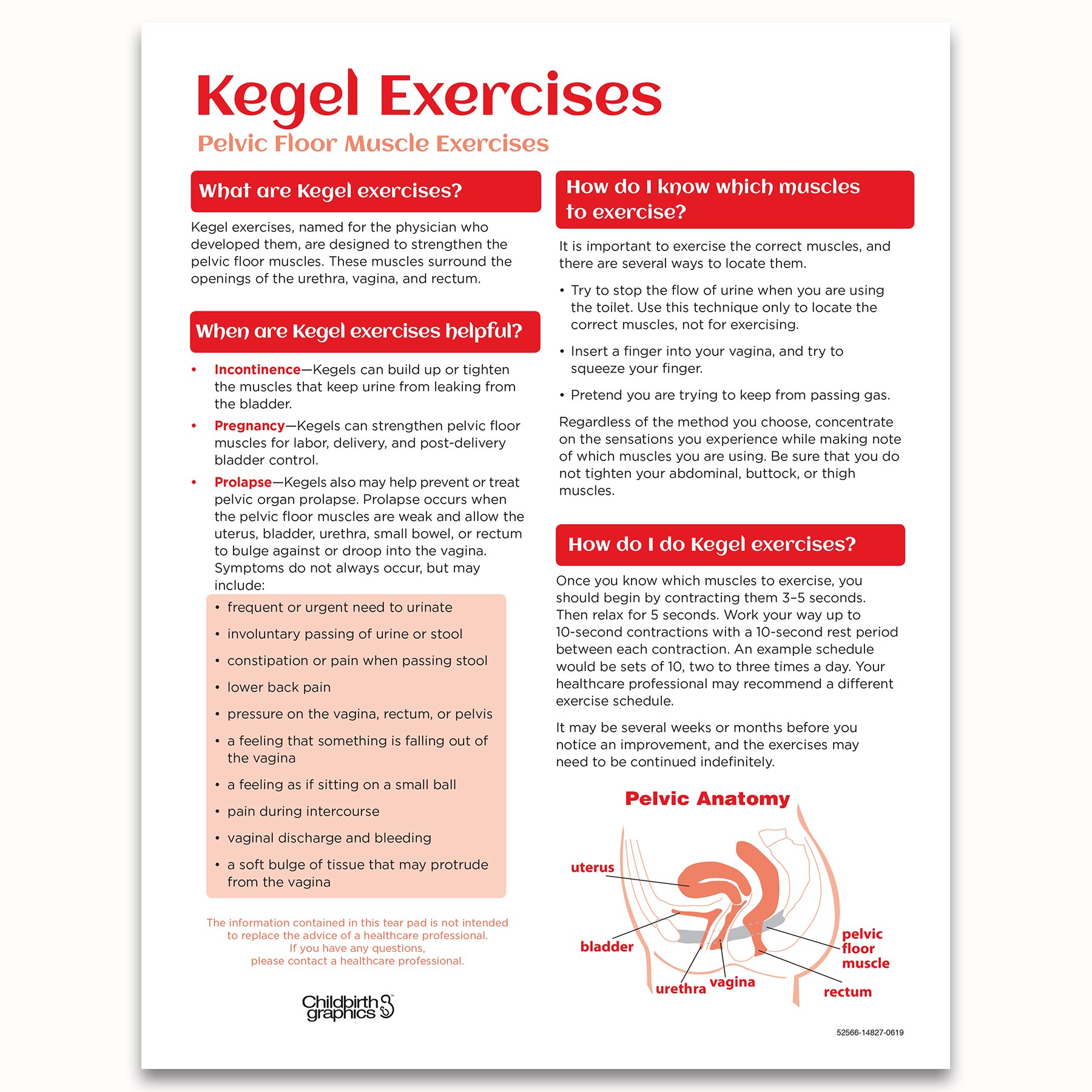 Kegel Exercise Chart