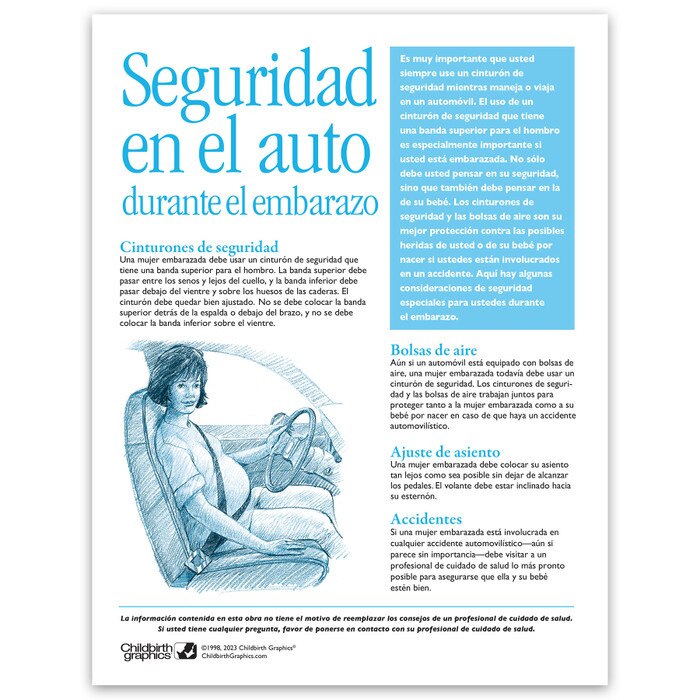 Car Safety During Pregnancy Tear Pad, pregnancy education materials for expectant mothers, Childbirth Graphics, 52574