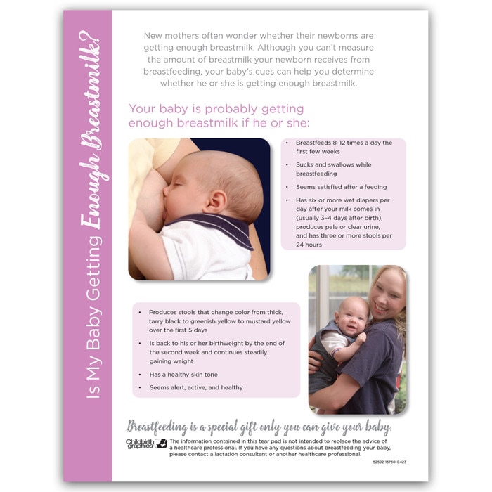 Is My Baby Getting Enough Breastmilk Tear Pad, breastfeeding & lactation education tool, English, Childbirth Graphics, 52592
