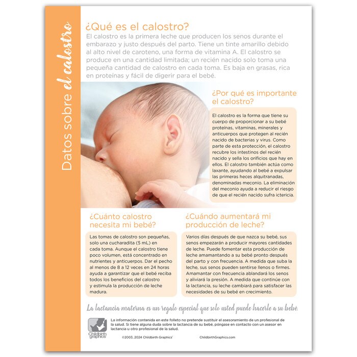 Facts About Colostrum Tear Pad for breastfeeding education from Childbirth Graphics, lactation teaching materials, 52598