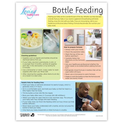 Loving Baby Care: Bottle Feeding Tear Pad, childbirth education & newborn parenting teaching tool, Childbirth Graphics, 52620