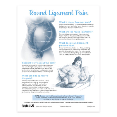 Round Ligament Pain Tear Pad by Childbirth Graphics, childbirth education handout for expectant mothers, English side, 52754