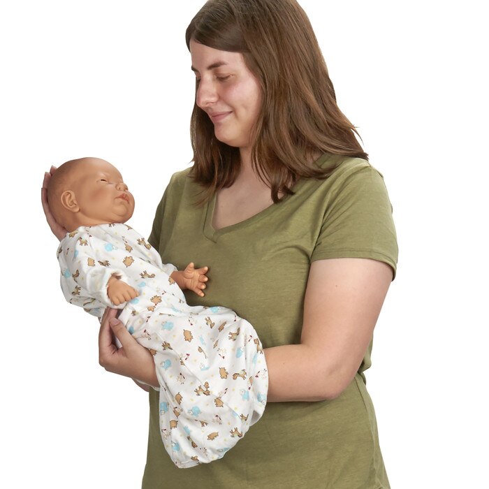 Standard Ready or Not Tot white female , model holding doll, Health Edco, 53600