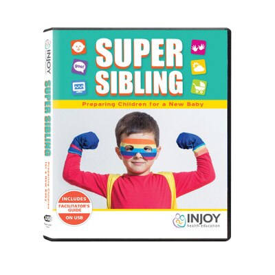 InJoy's Super Sibling USB video program available from Childbirth Graphics, sibling preparation teaching materials, 71514