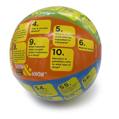 Drugs and Alcohol Throw & Know Activity ball, health education teaching activity with question ball, Health Edco 78036