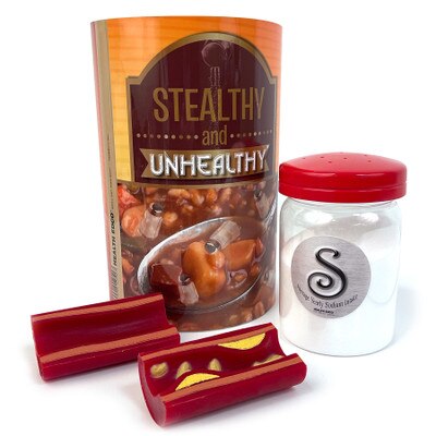 Stealthy and Unhealthy Sodium Display, health education display, Health Edco nutrition and heart education models, 78131