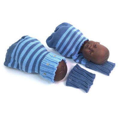 Knitted Uterus Model Set with Dark Brown Fetal Model by Childbirth Graphics, childbirth education materials, 78830