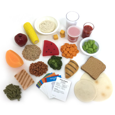 MyPlate Starter Faux Food Package (20), realistic faux food model set for health and nutrition education, Health Edco, 78954