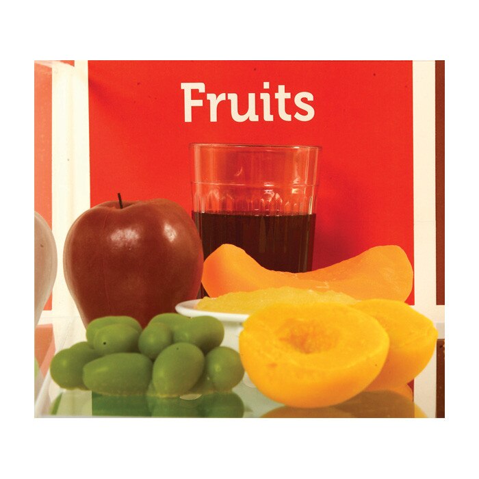 MyPlate Plexiglas Display With Deluxe Faux Foods Package, health education fruit food models section, Health Edco 78960