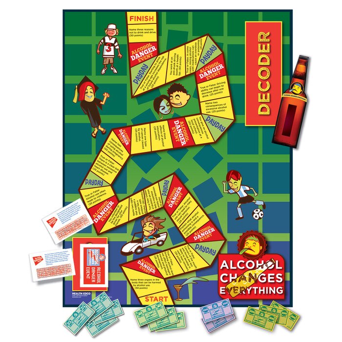 Alcohol Changes Everything Game, health education board game about the dangers of drinking alcohol, Health Edco, 79063
