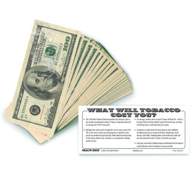 Tobacco Money, health education and tobacco prevention materials, tobacco education handout, Health Edco, 79106