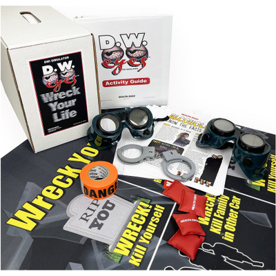 DW Eyes Game Kit With Glasses, alcohol education activity with drunk simulation goggles and game materials, Health Edco 79187
