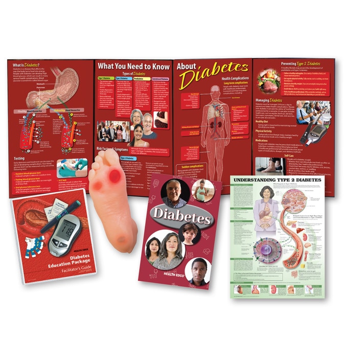 Diabetes Education Package from Health Edco with diabetes teaching tools, foot model and diabetes facilitator's guide, 79370