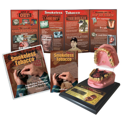 Smokeless Tobacco Education Package from Health Edco with Mr Gross Mouth Model, educational display, guide, and more, 79374