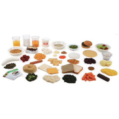 Faux Foods Starter Package (40), realistic faux food health education nutrition teaching model set, Health Edco, 79717