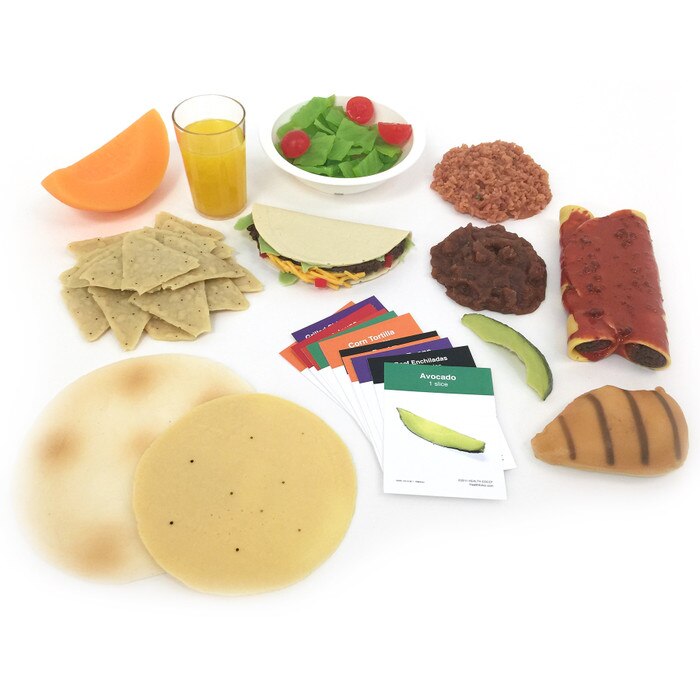 Faux Foods Mexican Food Package (12), realistic Mexican food model set for nutrition and health education, Health Edco, 79777