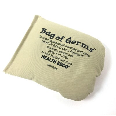 Bag of Germs replacement pouch for glowing Health Edco Germ Powder to teach hand washing for hygiene education, 79782