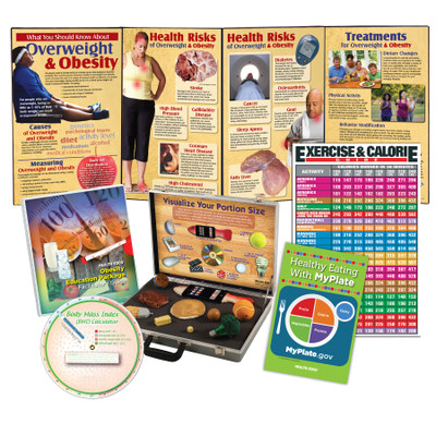 Obesity Education Package by Health Edco with nutrition education displays, booklet, poster, and facilitator's guide, 79952