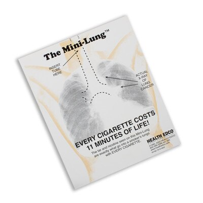Mini-Lung Refill Sheets (100), set of Mini-Lung Sheets for use with tobacco education Mechanical Smoker, Health Edco, 80200
